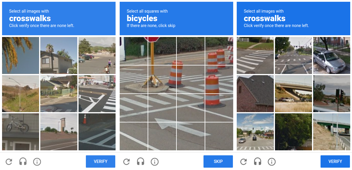 Exemple de Captcha par sélection d'images