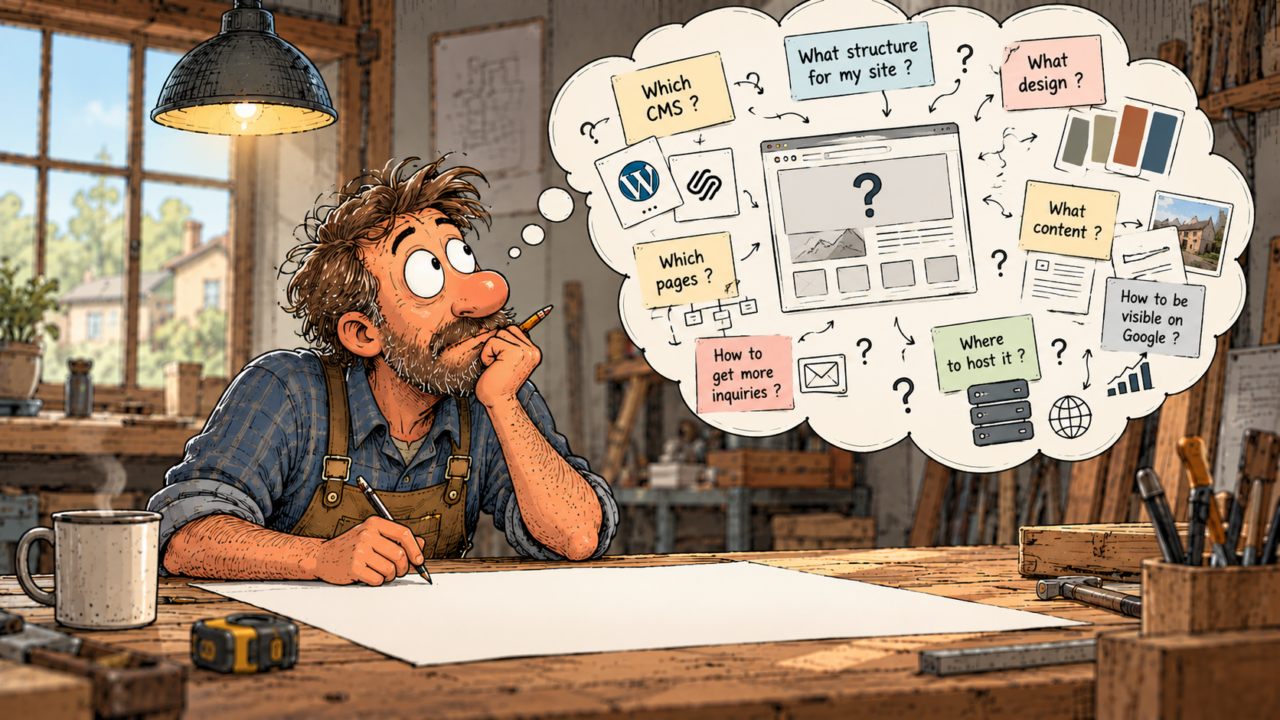 Un artisan souhaite créer son site web, mais ne sait pas par où commencer...