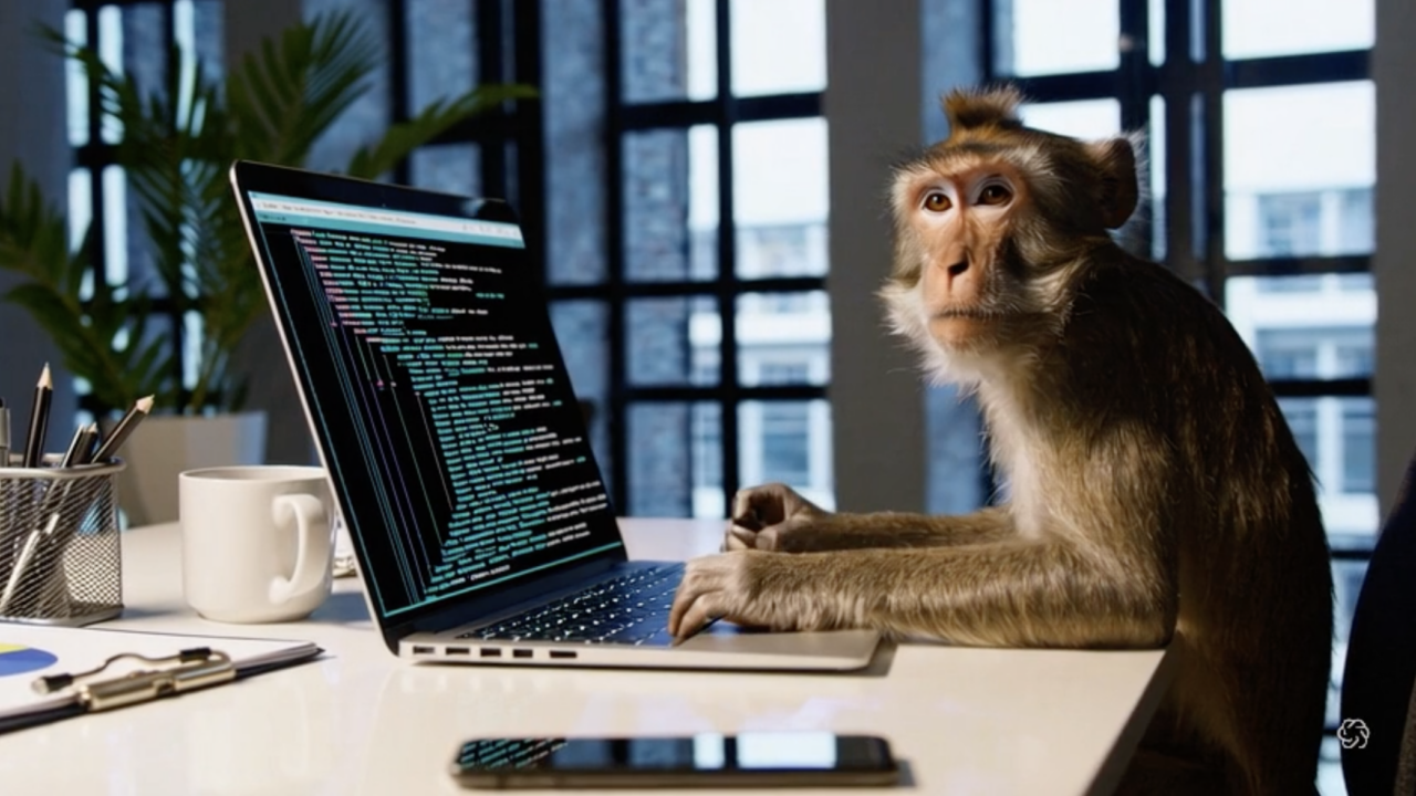 Sora video : monkey coding