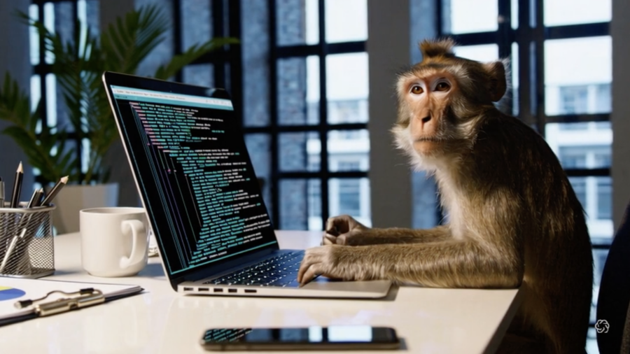 Sora video : monkey coding